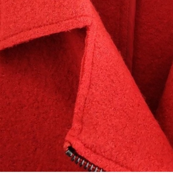 EUC Tahari Boiled Wool Zip Blazer in Orange size Small - Picture 2 of 10